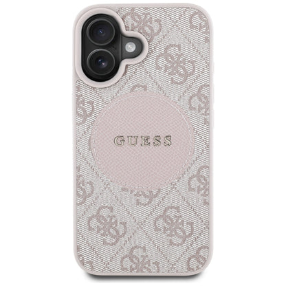 Capa MagSafe para Apple iPhone 16, Guess, 4G Circle Classic Logo, Rosa
