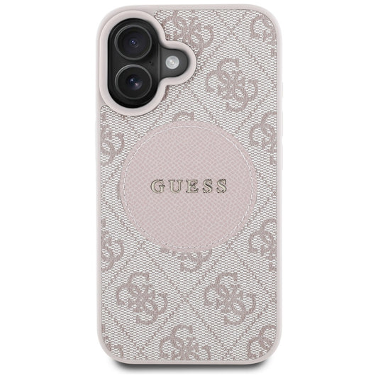 Capa MagSafe para Apple iPhone 16, Guess, 4G Circle Classic Logo, Rosa