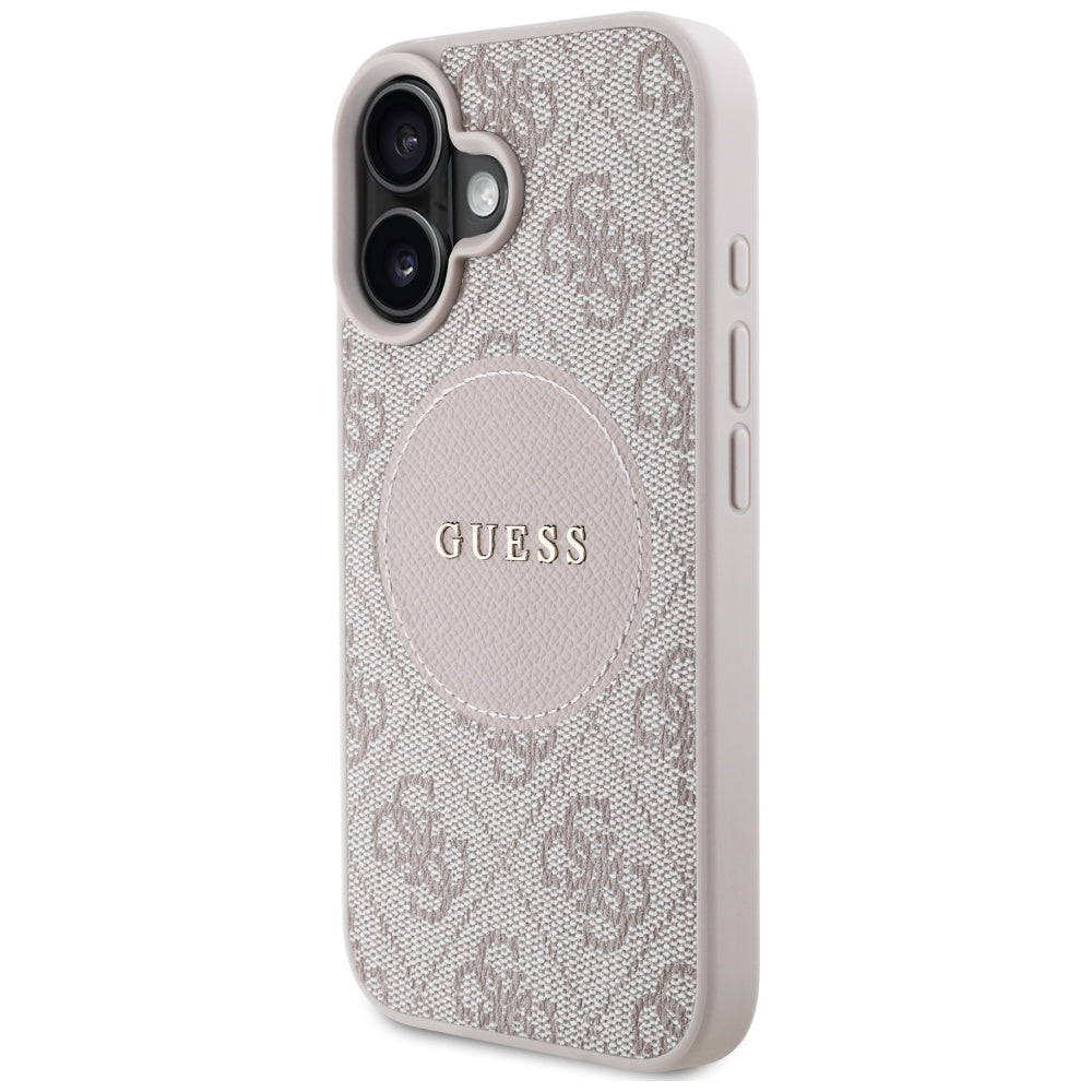 Capa MagSafe para Apple iPhone 16, Guess, 4G Circle Classic Logo, Rosa
