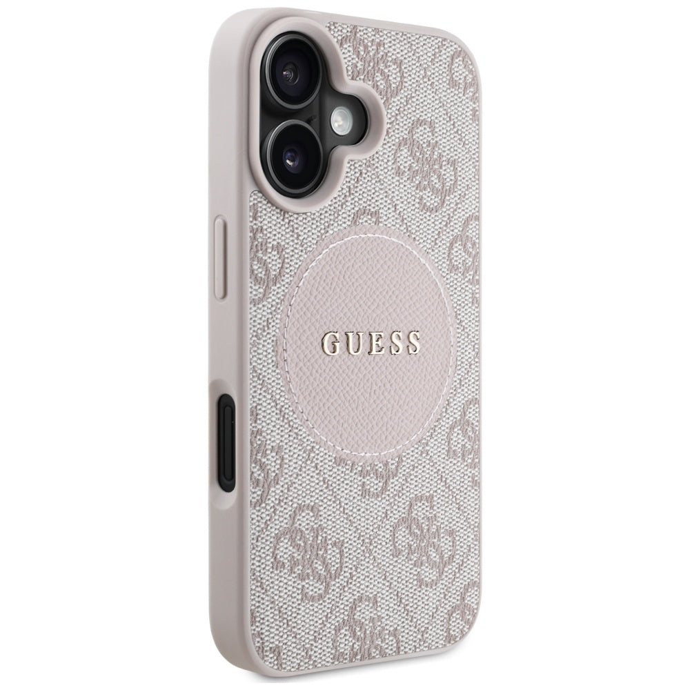 Capa MagSafe para Apple iPhone 16, Guess, 4G Circle Classic Logo, Rosa