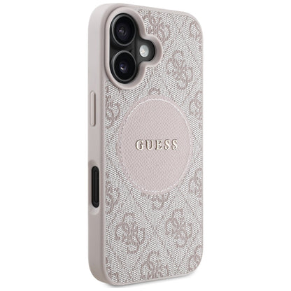 Capa MagSafe para Apple iPhone 16, Guess, 4G Circle Classic Logo, Rosa