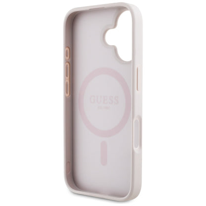 Capa MagSafe para Apple iPhone 16, Guess, 4G Circle Classic Logo, Rosa