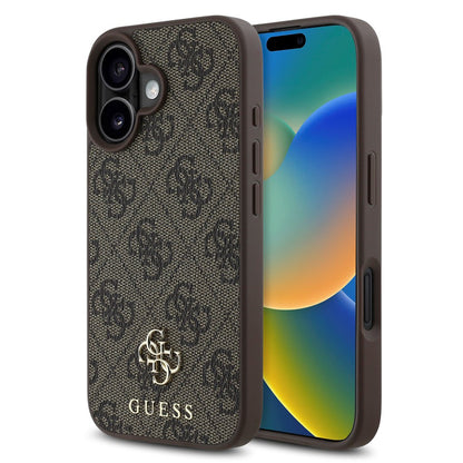 Capa MagSafe para Apple iPhone 16, Guess, 4G Classic, Castanho
