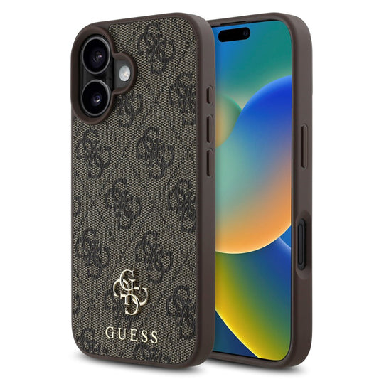 Capa MagSafe para Apple iPhone 16, Guess, 4G Classic, Castanho