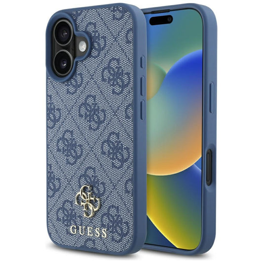 Capa MagSafe para Apple iPhone 16, Guess, 4G Small and Classic Logo, Azul