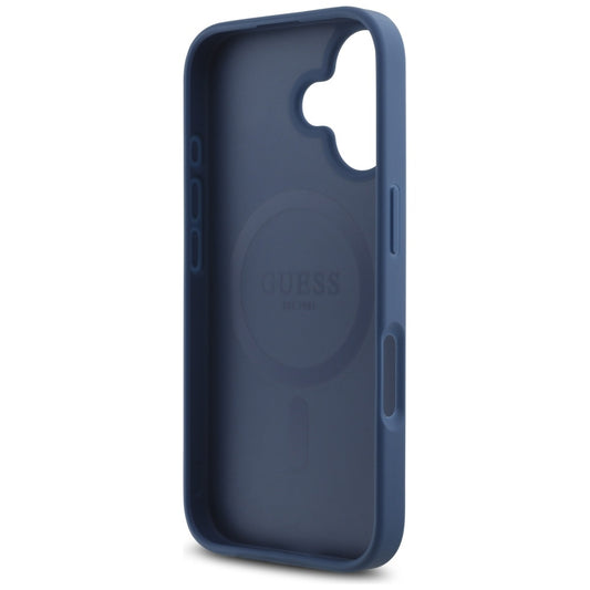 Capa MagSafe para Apple iPhone 16, Guess, 4G Small and Classic Logo, Azul