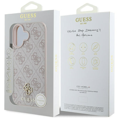 Capa MagSafe para Apple iPhone 16, Guess, 4G Small and Classic Logo, Rosa