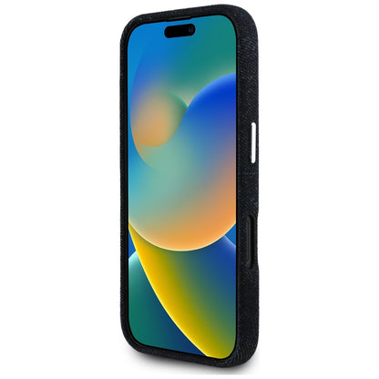 Capa MagSafe para Apple iPhone 16, Guess, Denim Triangle Logo, Preta