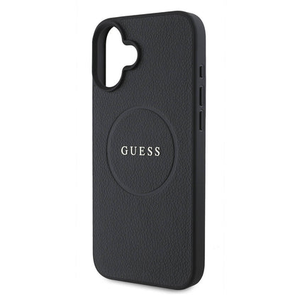 Capa MagSafe para Apple iPhone 16, Guess, Grained Gold Ring, Preta