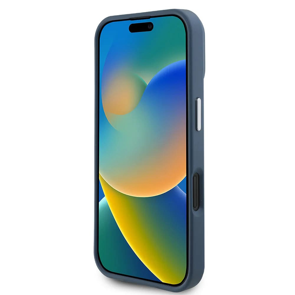 Capa MagSafe para Apple iPhone 16, Guess, Logo Triângulo Granulado, Preta