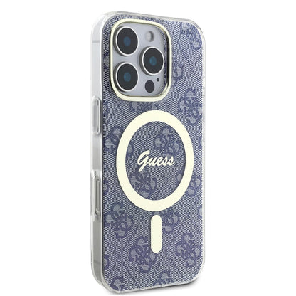 Capa MagSafe para Apple iPhone 16, Guess, IML 4G, Azul