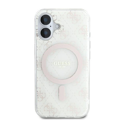 Capa MagSafe para Apple iPhone 16, Guess, IML 4G Background, Branca