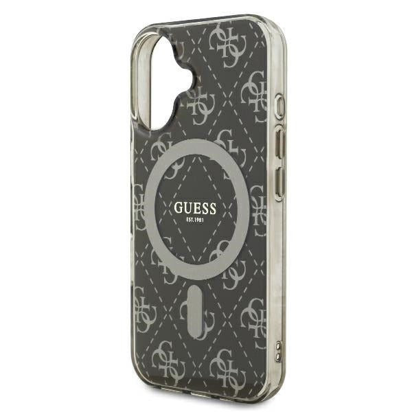 Capa MagSafe para Apple iPhone 16, Guess, IML 4G Background, Castanho