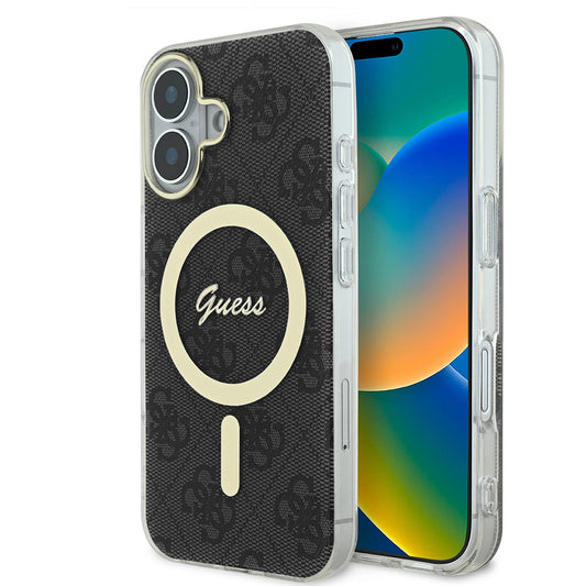 Capa MagSafe para Apple iPhone 16, Guess, IML 4G, Preta