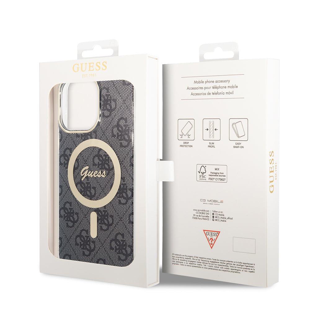Capa MagSafe para Apple iPhone 16, Guess, IML 4G, Preta