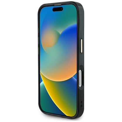 Capa MagSafe para Apple iPhone 16, Guess, IML Glitter 4G Circle Triangle, Preta