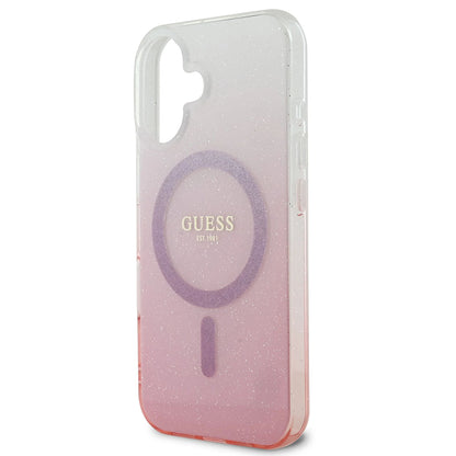 Capa MagSafe para Apple iPhone 16, Guess, IML Glitter Gradient, Castanho