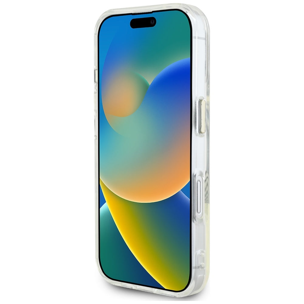 Capa MagSafe para Apple iPhone 16, Guess, IML Metal Colored Circle, Branca