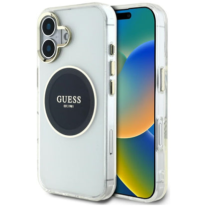 Capa MagSafe para Apple iPhone 16, Guess, IML Metal Colored Circle, Preta
