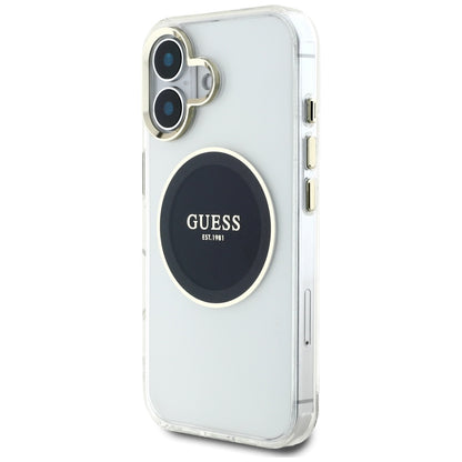 Capa MagSafe para Apple iPhone 16, Guess, IML Metal Colored Circle, Preta