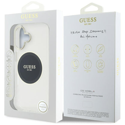 Capa MagSafe para Apple iPhone 16, Guess, IML Metal Colored Circle, Preta