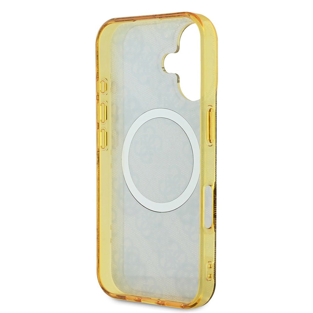 Capa MagSafe para Apple iPhone 16, Guess, IML Peony On 4G Background, Marrom