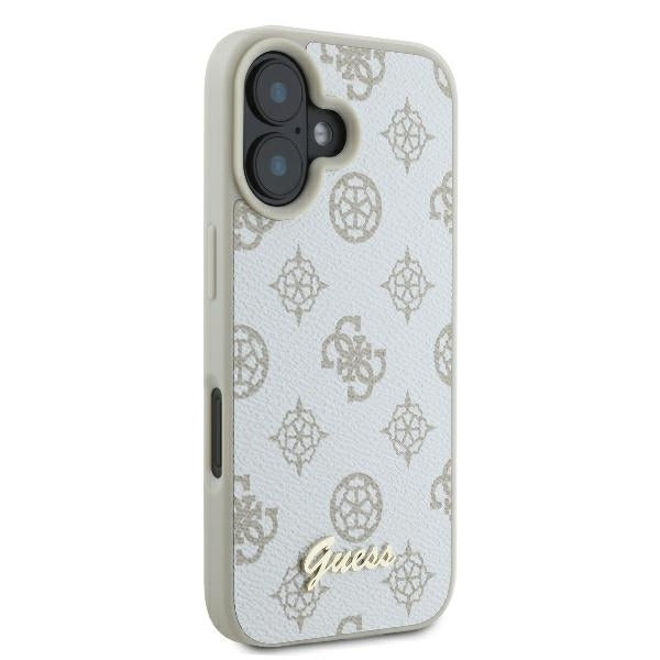 Capa MagSafe para Apple iPhone 16, Guess, Peony Script, Branca