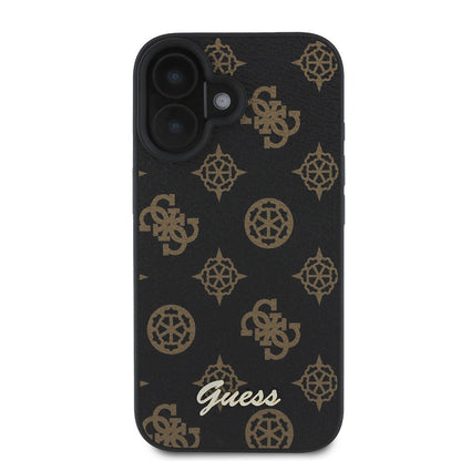 Capa MagSafe para Apple iPhone 16, Guess, Peony Script, Preta