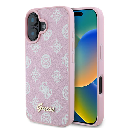 Capa MagSafe para Apple iPhone 16, Guess, Peony Script, Rosa