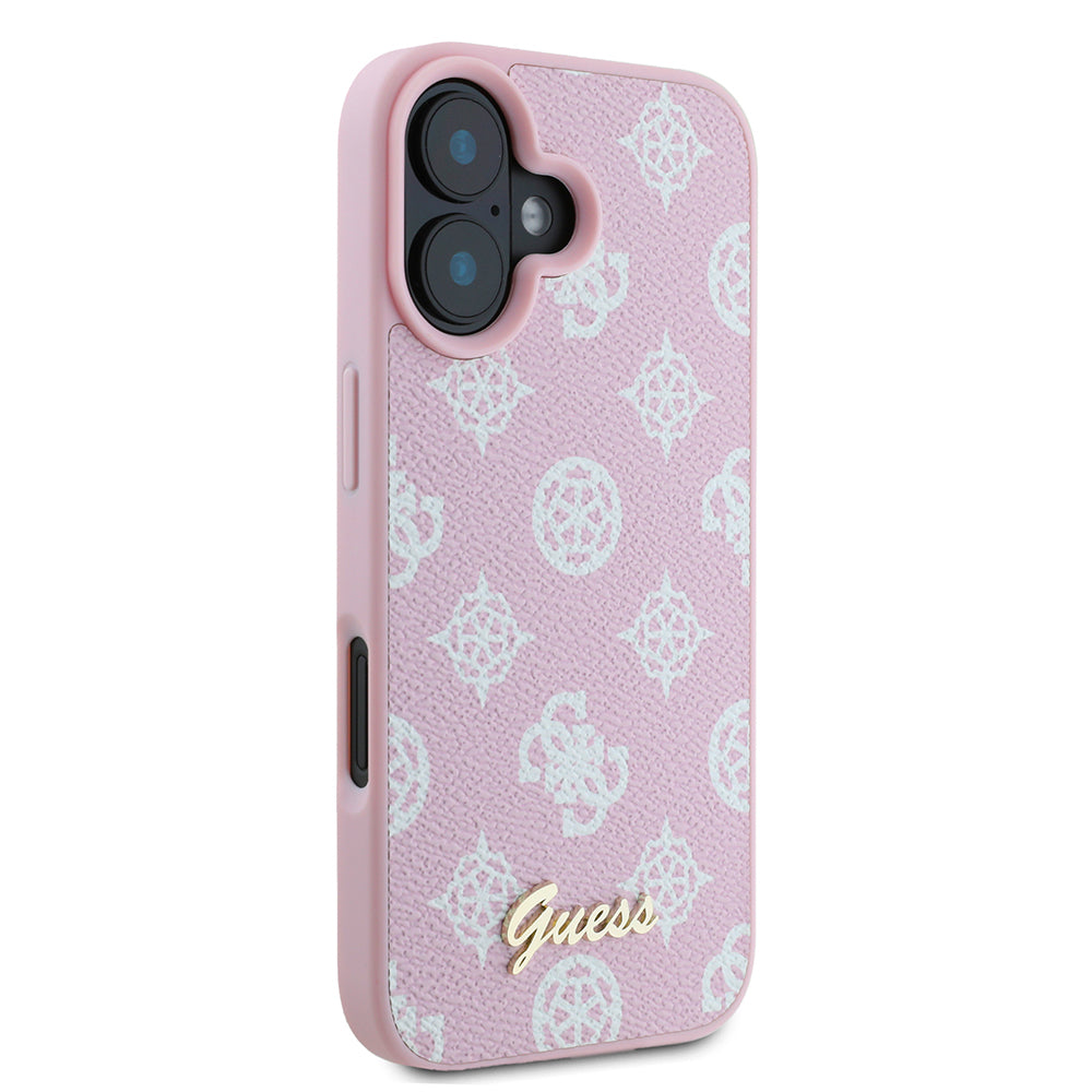 Capa MagSafe para Apple iPhone 16, Guess, Peony Script, Rosa