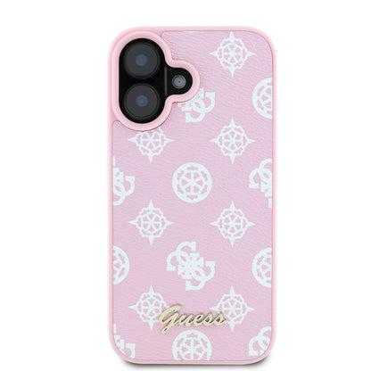 Capa MagSafe para Apple iPhone 16, Guess, Peony Script, Rosa