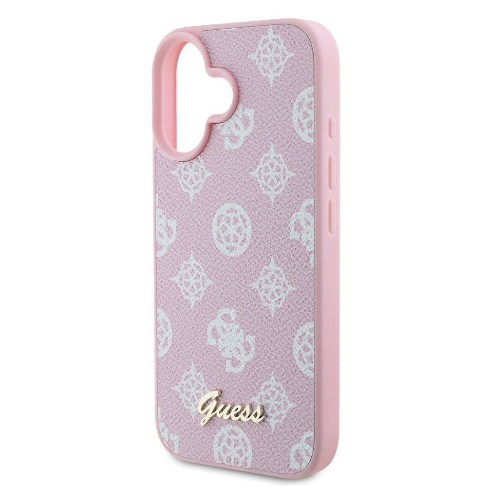 Capa MagSafe para Apple iPhone 16, Guess, Peony Script, Rosa