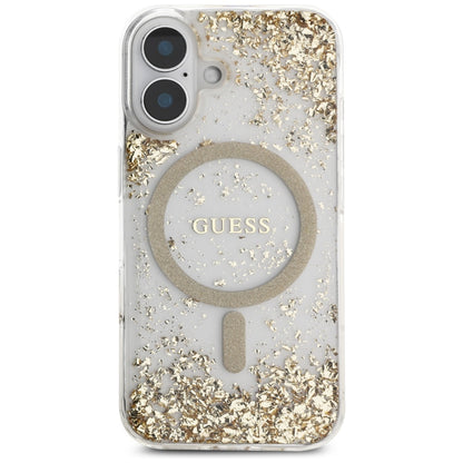 Capa MagSafe para Apple iPhone 16, Guess, Resin Bottom Glitter, Dourada