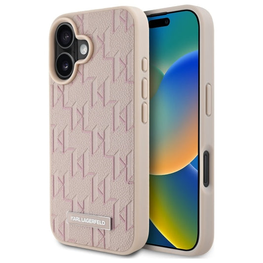 Capa MagSafe para Apple iPhone 16, Karl Lagerfeld, Hot Stamp, Rosa