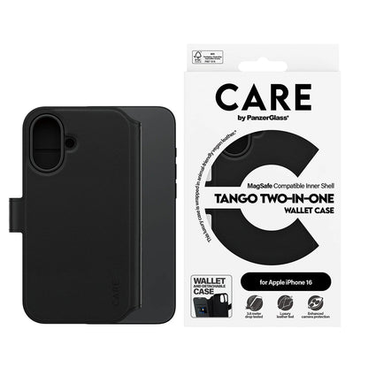 Capa MagSafe para Apple iPhone 16, PanzerGlass, Care Feature Tango Two-in-One, Preta
