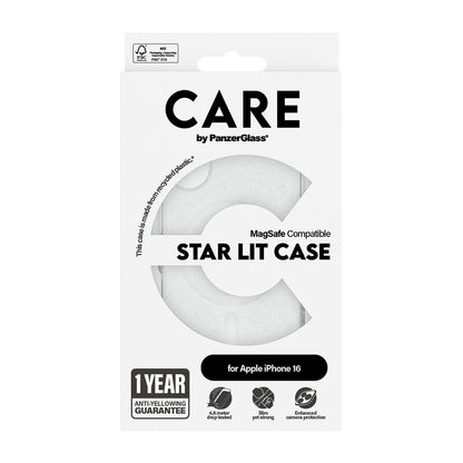 Capa MagSafe para Apple iPhone 16, PanzerGlass, Care Urban Combat Star Lit, Transparente Branca