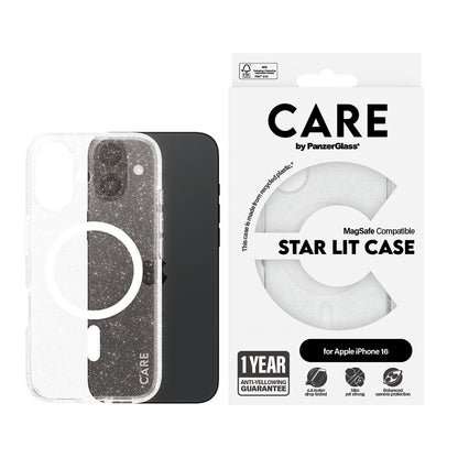 Capa MagSafe para Apple iPhone 16, PanzerGlass, Care Urban Combat Star Lit, Transparente Branca