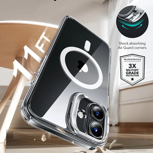 Capa MagSafe para Apple iPhone 16 Plus, ESR, Classic Hybrid Kickstand, Preta Transparente