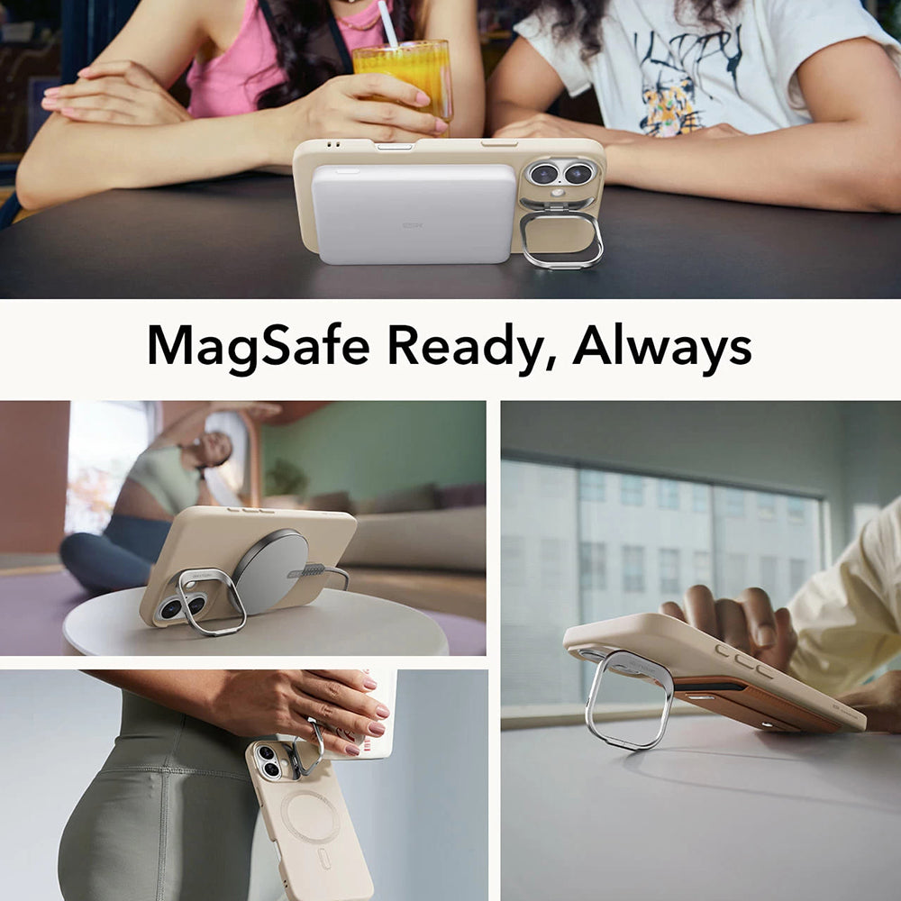 Capa MagSafe para Apple iPhone 16 Plus, ESR, Cloud Soft Kickstand, Creme