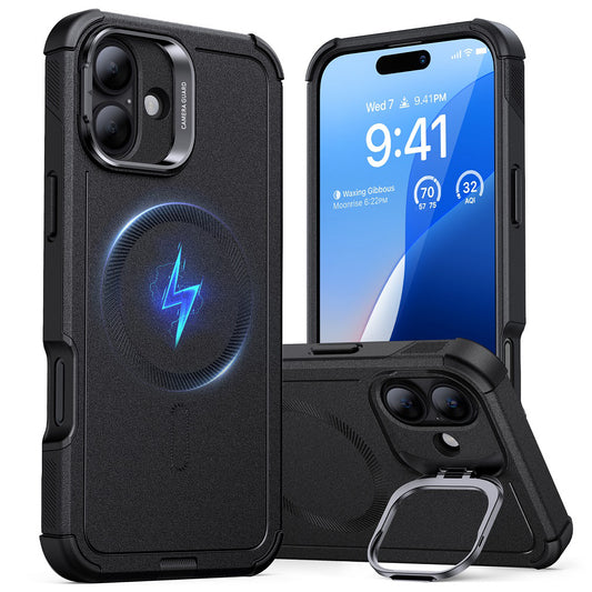 Capa MagSafe para Apple iPhone 16 Plus, ESR, Cyber Armor Kickstand, Preta