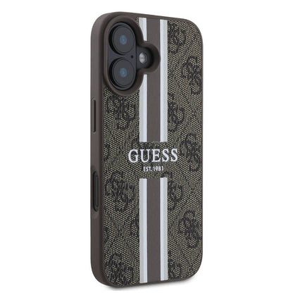 Capa MagSafe para Apple iPhone 16 Plus, Guess, 4G Printed Stripes, Marrom