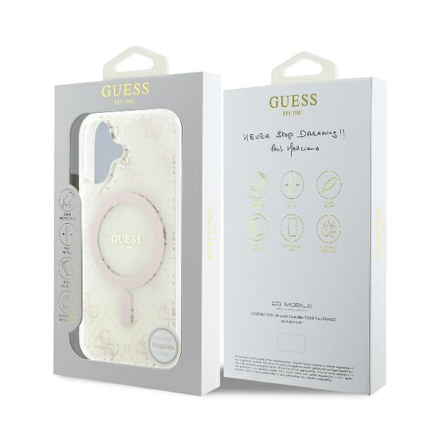 Capa MagSafe para Apple iPhone 16 Plus, Guess, IML 4G Background, Branca