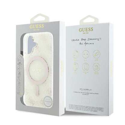 Capa MagSafe para Apple iPhone 16 Plus, Guess, IML 4G Background, Branca