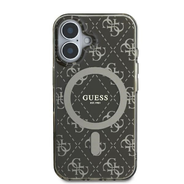 Capa MagSafe para Apple iPhone 16 Plus, Guess, IML 4G Background, Marrom
