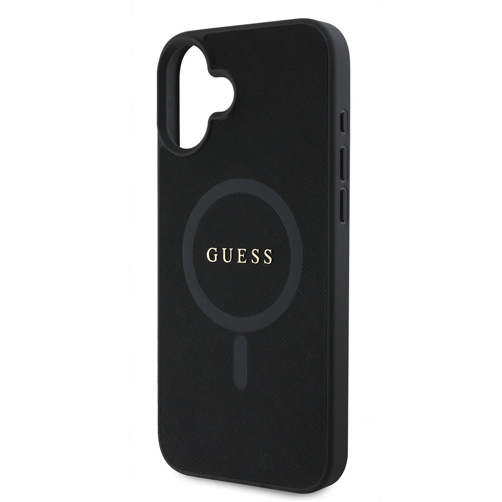Capa MagSafe para Apple iPhone 16 Plus, Guess, Saffiano Classic Logo, Preta