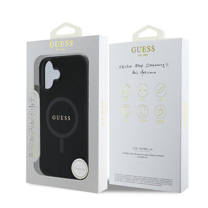 Capa MagSafe para Apple iPhone 16 Plus, Guess, Saffiano Classic Logo, Preta