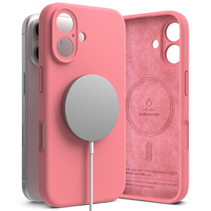 Capa MagSafe para Apple iPhone 16 Plus, Ringke, Silicone, Rosa