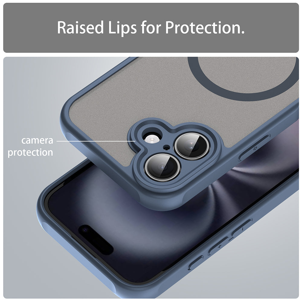 Capa MagSafe para Apple iPhone 16 Plus, Techsuit, HaloFrost II, Azul Marinho