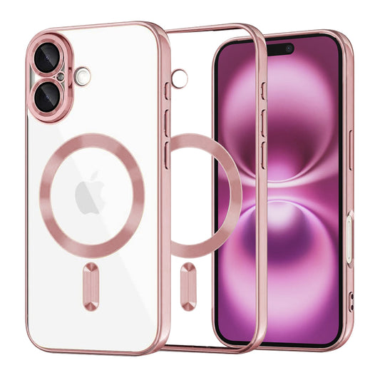 Capa MagSafe para Apple iPhone 16 Plus, Techsuit, Luxury Crystal, Rosa