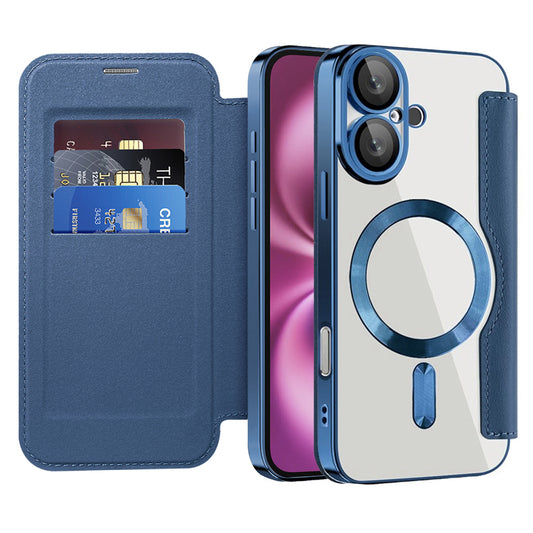 Capa MagSafe para Apple iPhone 16 Plus, Techsuit, SmartMag Book, Azul